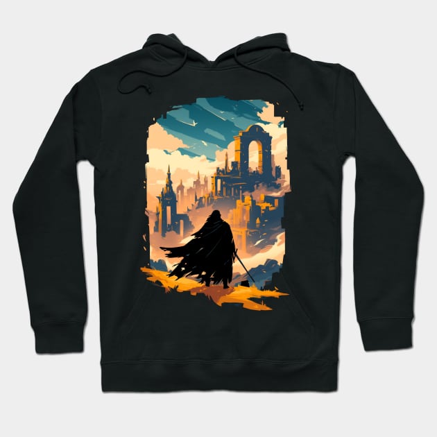 A Lone Ranger at the Threshold of a Lost Realm - Fantasy Hoodie by Fenay-Designs